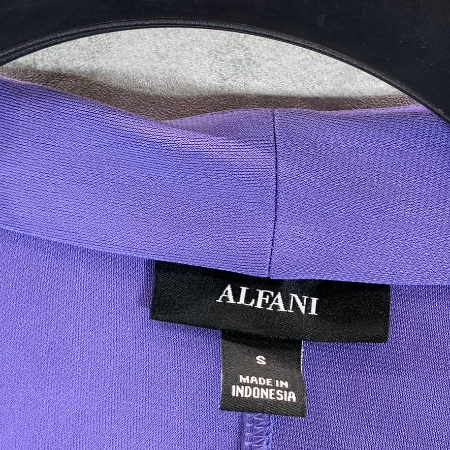 ALFANI Women's Corsican Blue Surplice Faux-Wrap Long-Sleeve Top SZ S