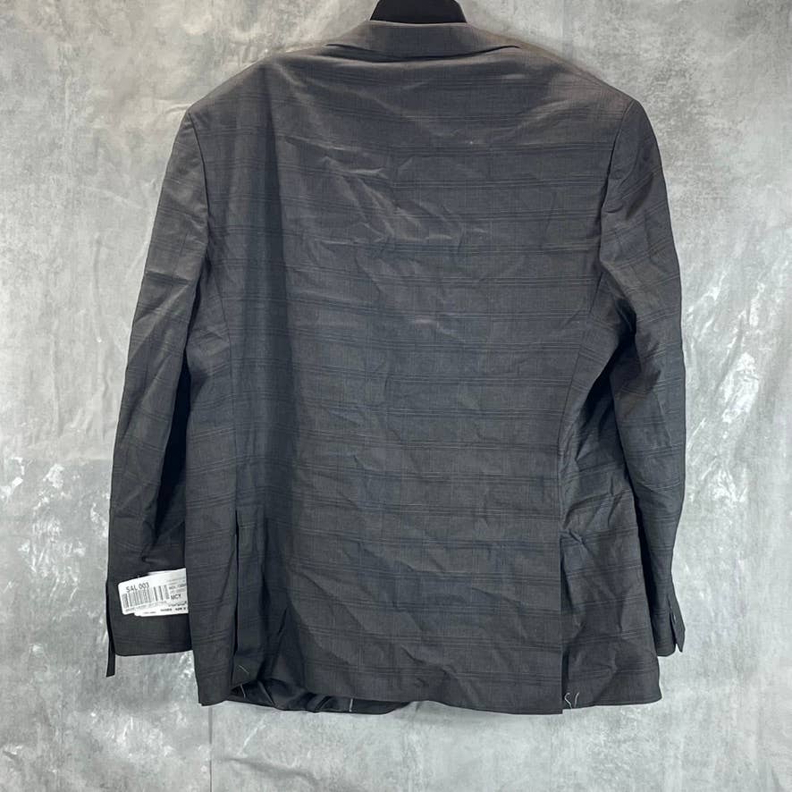 MARC NEW YORK Men's Light Grey Plaid Modern-fit Two-Button Suit jacket SZ 48R