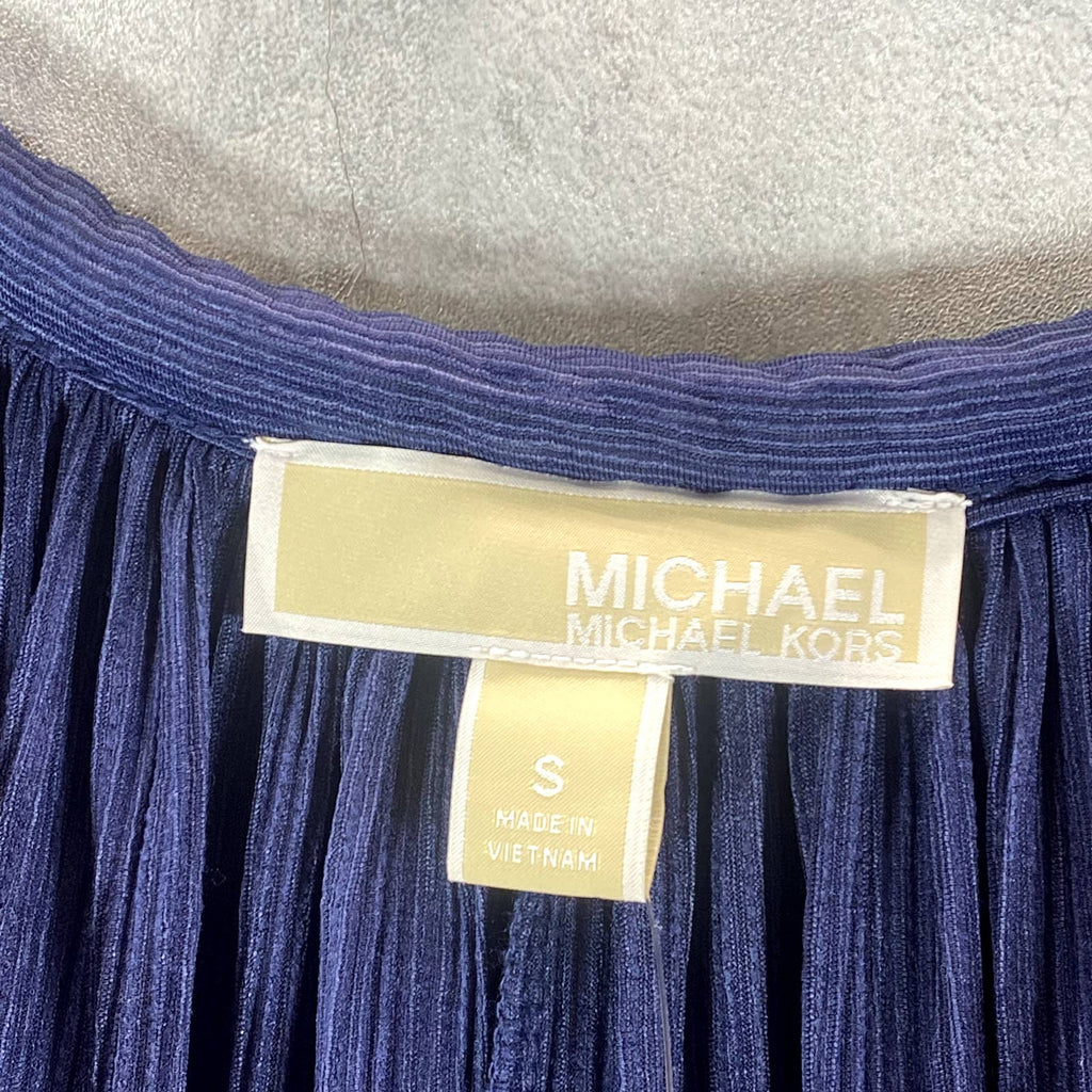 MICHAEL MICHAEL KORS Women's True Navy Crewneck Rope Belt Mini A-Line Dress SZ S