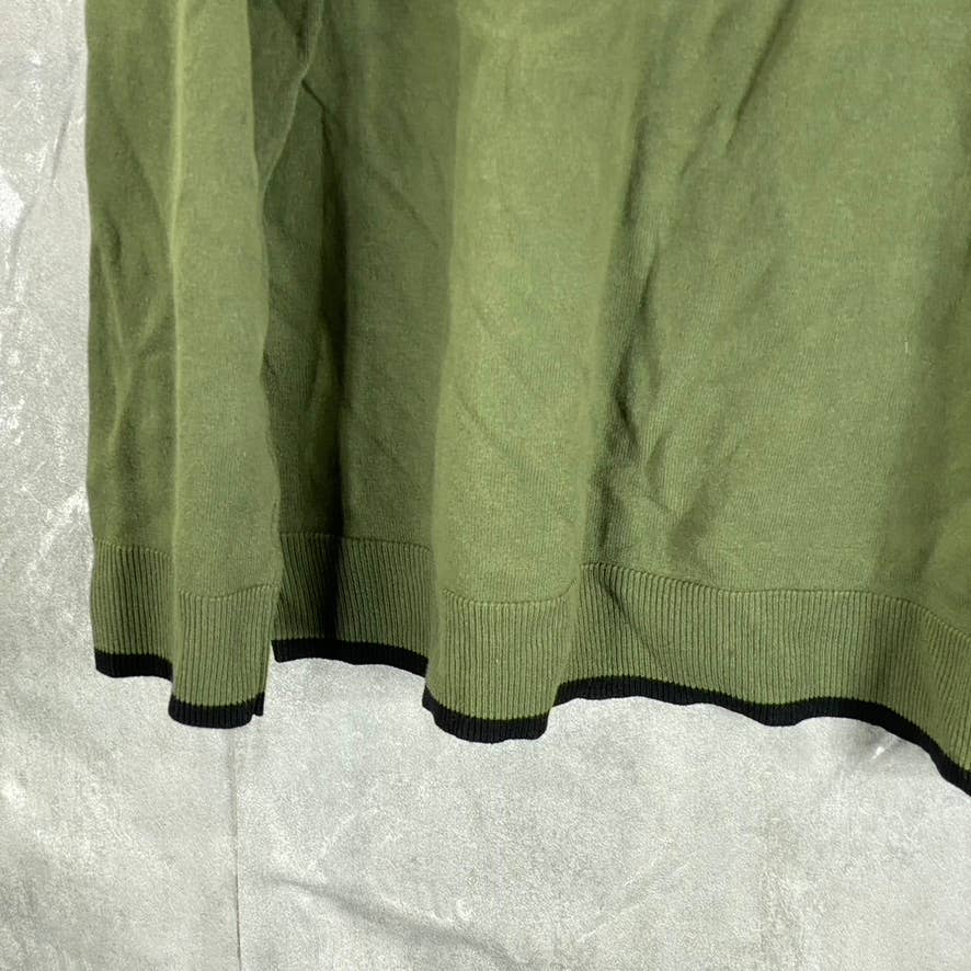 ALFANI Men's Costa Green Contrast Edge Crewneck Long-Sleeve Sweater SZ 2XL