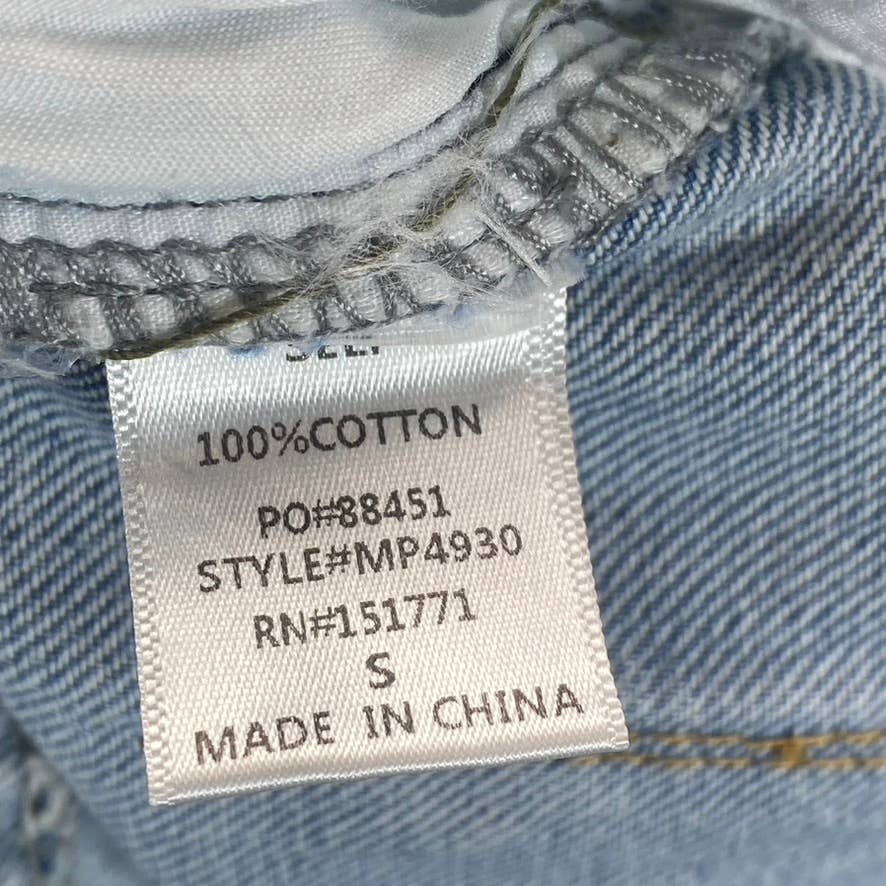 LE LIS COLLECTION Women's Blue Denim Straight-Leg Distressed High-Rise Jeans SZS