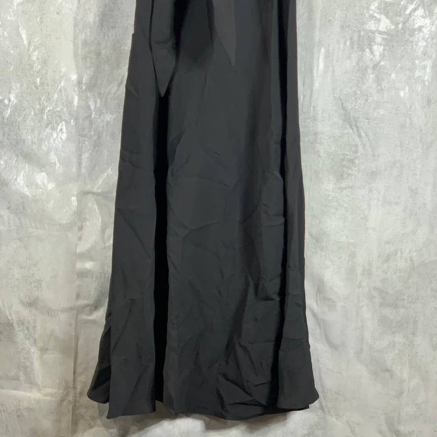 MNG By MANGO Women's Black V-Neck Sleeveless Tie-Waist Fit & Flare Dress SZ 2