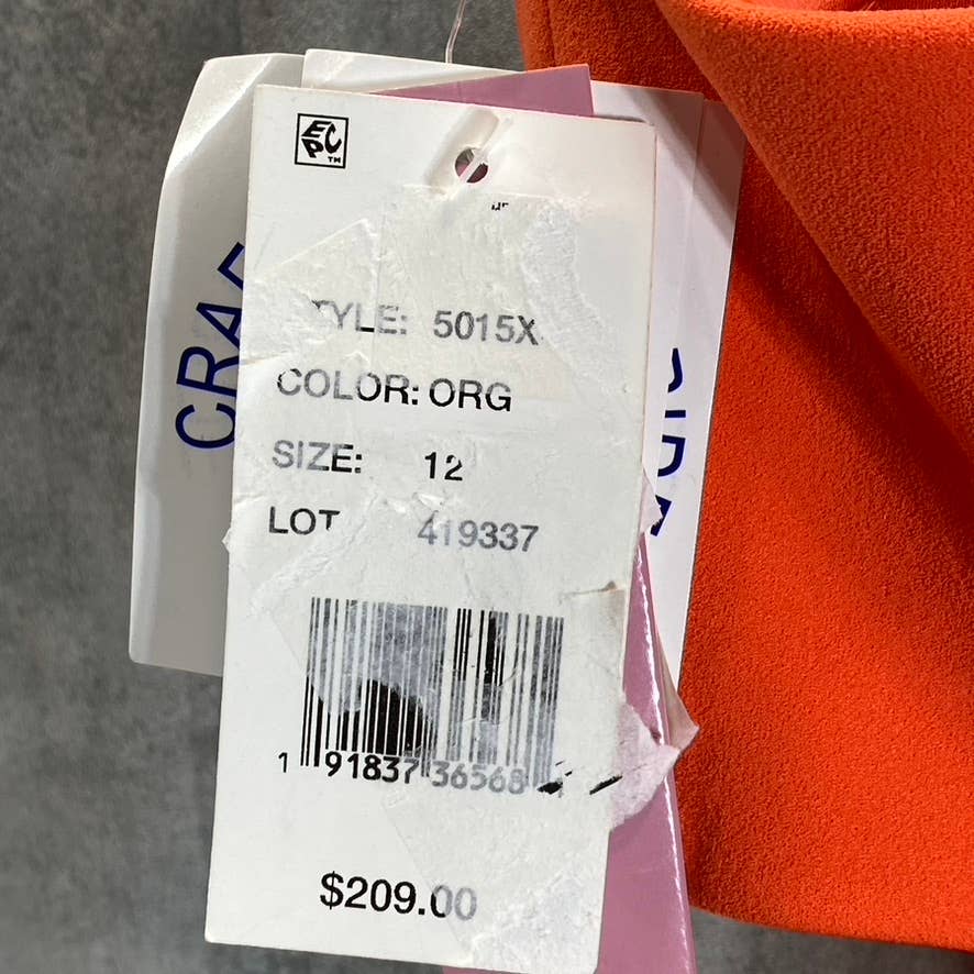 AQUA FORMAL Women's Orange Scuba Side Cutout Embellished Strap Sheath Mini Dress