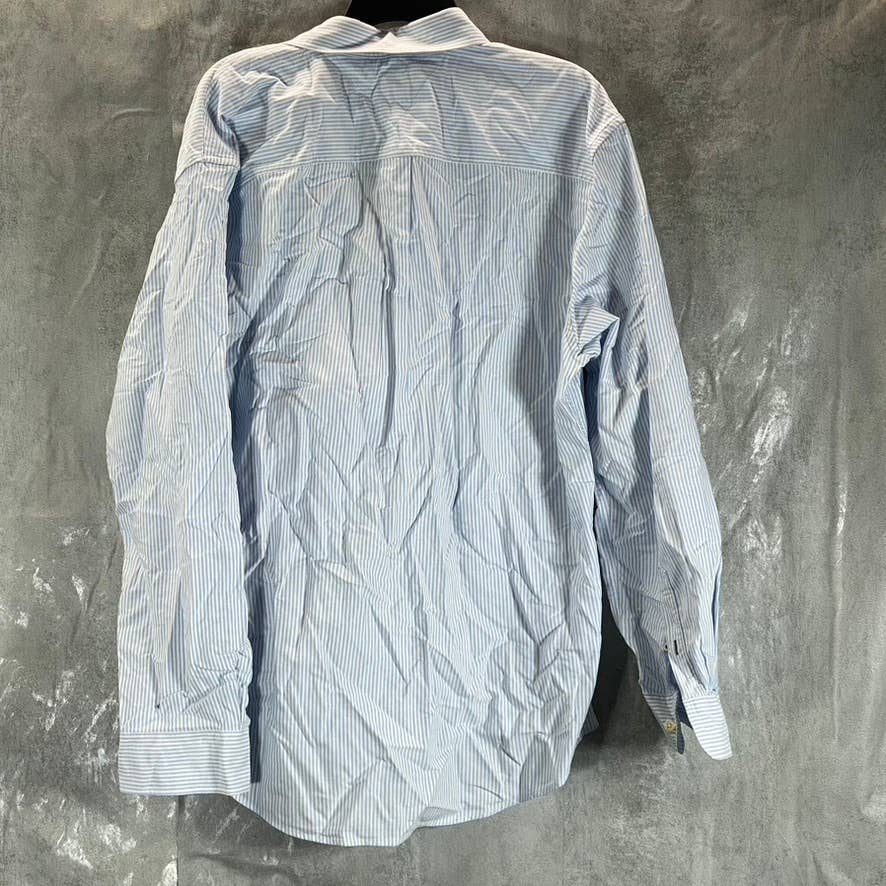 TOMMY HILFIGER Men's Collection Blue Custom-Fit New England Stripe Shirt SZ XL