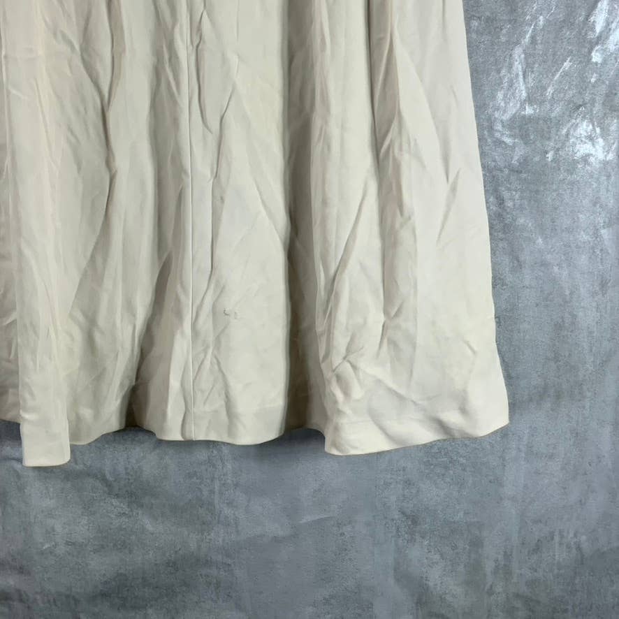 ALFANI Women's Oatmeal Elastic Waist Pocketed Pull-On Midi Skirt SZ 10