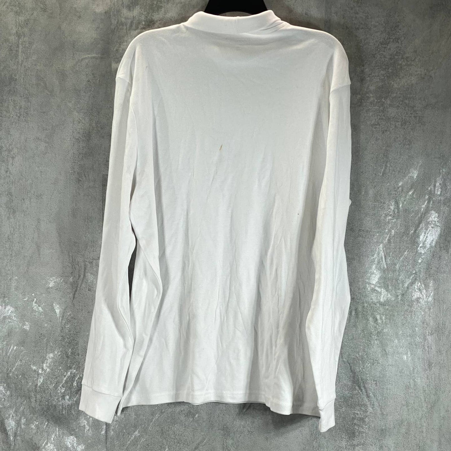 CLUB ROOM Men's White Solid Mock-Neck Long-Sleeve Pullover Shirt SZ XL