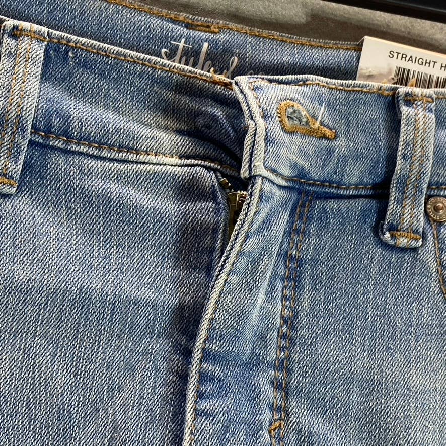 STYLE & CO Women's Petite Georgia Sky High-Rise Natural Straight-Leg Jeans SZ 2P