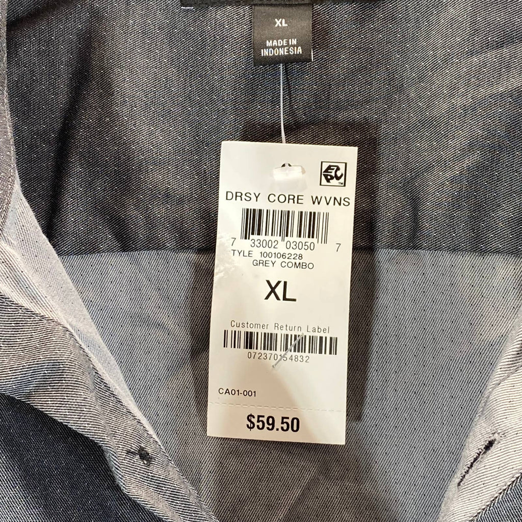INC INTERNATIONAL CONCEPTS Men's Grey Combo Ringo Pindot Button-Up Shirt SZ XL
