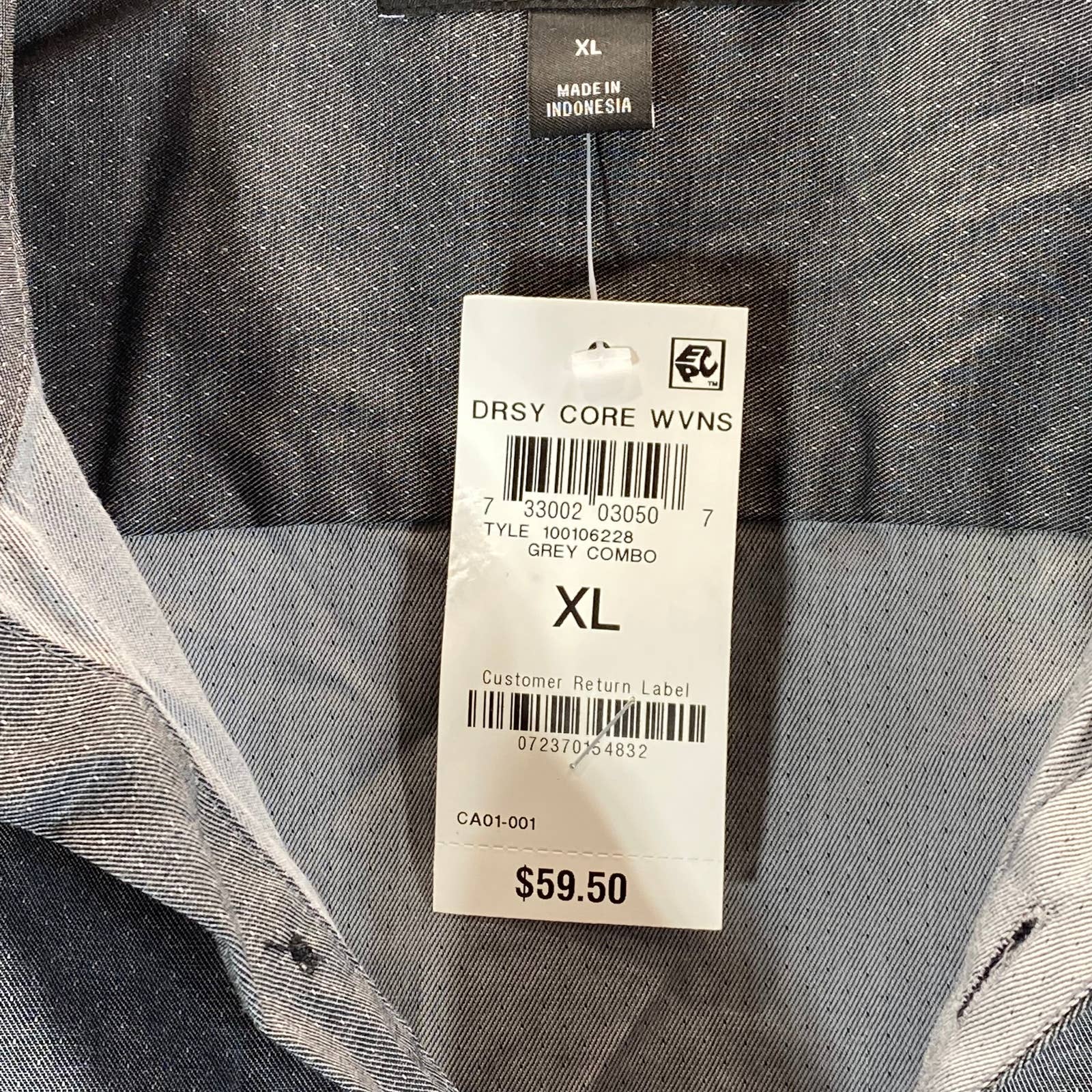 INC INTERNATIONAL CONCEPTS Men's Grey Combo Ringo Pindot Button-Up Shirt SZ XL