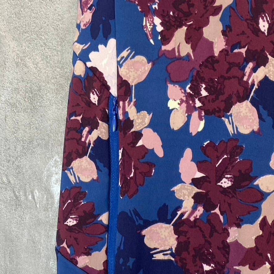 KAY UNGER Women's Ninfee Blue Printed High-Waist Tummy Control Pull-On Leggings SZ XL