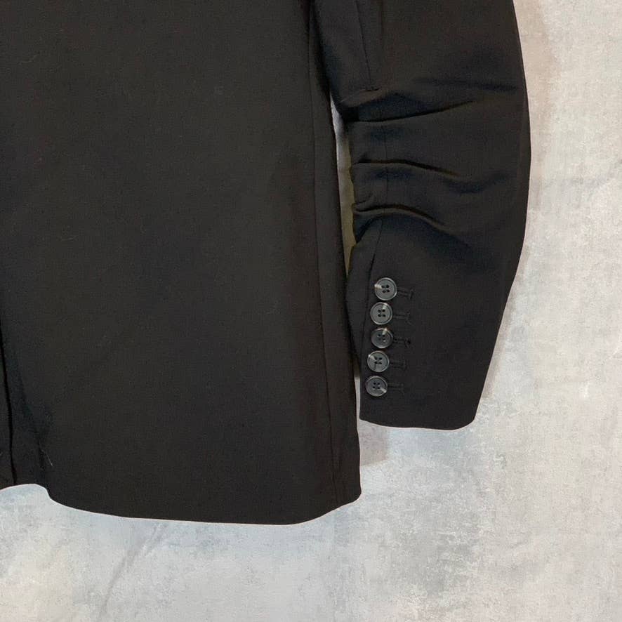 1.STATE Women's Rich Black Faux Double Breast Hook Closure Blazer SZ XS