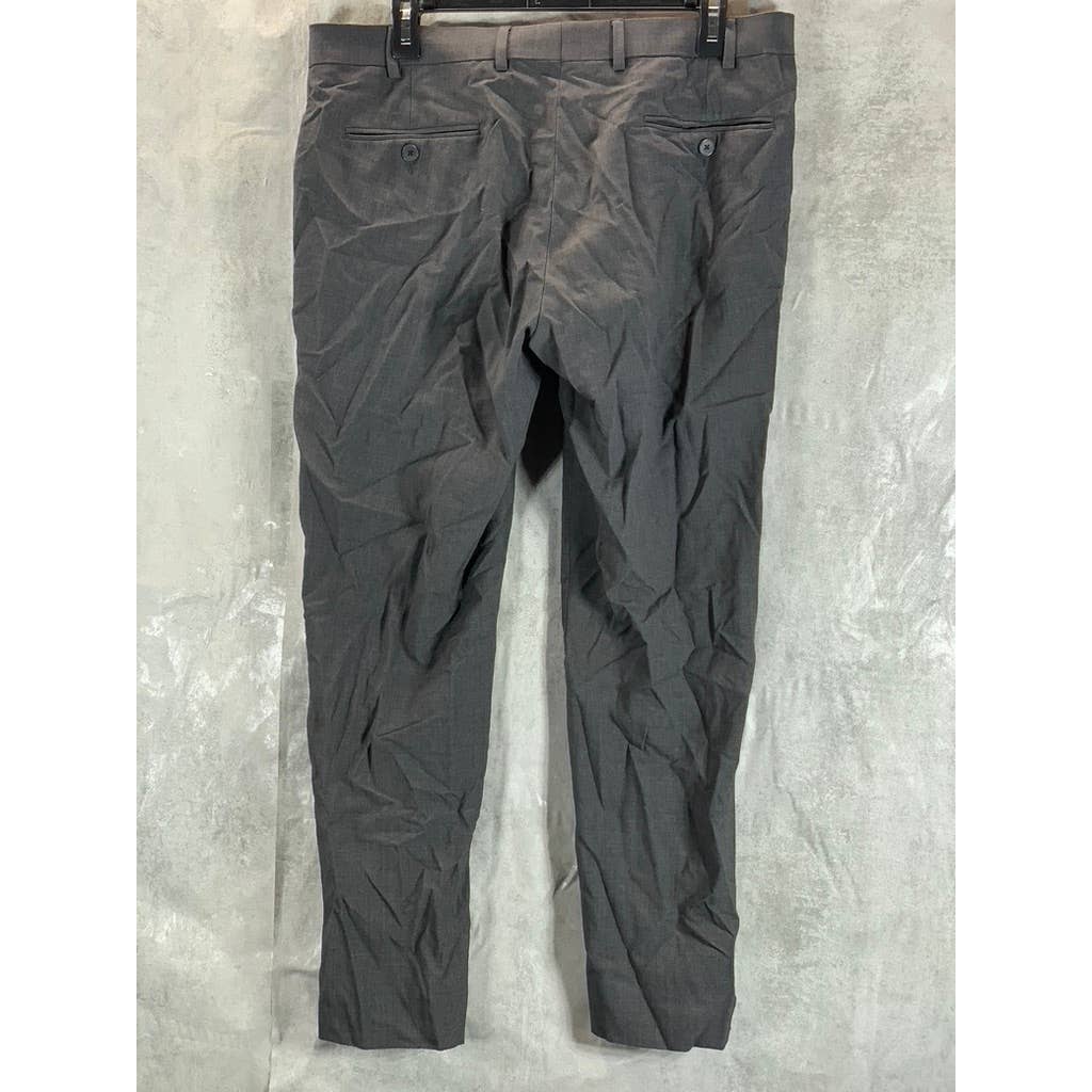CALVIN KLEIN Men's Dark Grey Infinite Stretch Skinny-Fit Dress Pants SZ 36X29