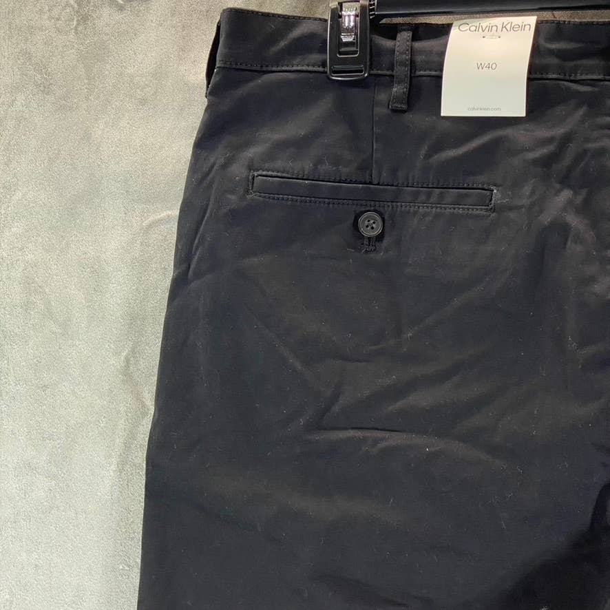 CALVIN KLEIN Men's Black Regular-Fit Chino Shorts SZ 40