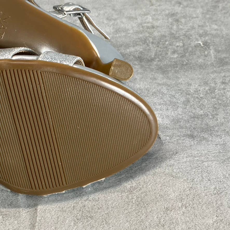 NATURALIZER Women's Silver Taimi Round Open-Toe Slingback Dress Sandals SZ 8