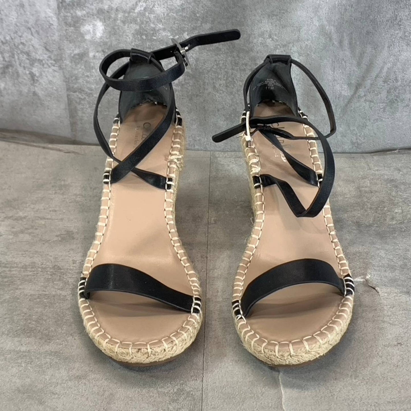 CHARLES BY CHARLES DAVID Women's Black Nola Wedge Espadrille Sandals SZ 11