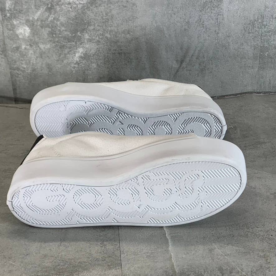 GOATS Women's White Canvas The 305 2-Strap Slip-On Platform Sneakers SZ 8.5
