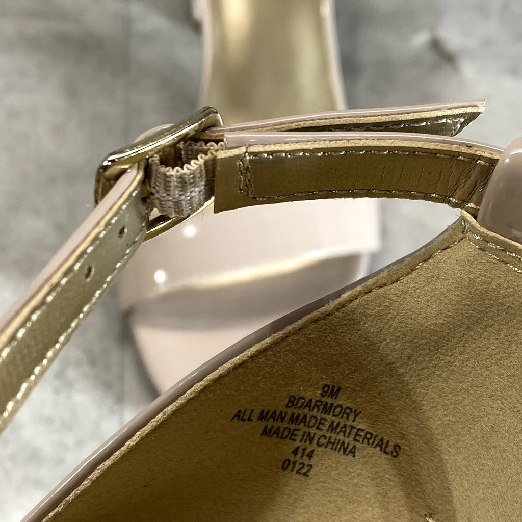 BANDOLINO Women's Oat Patent Armory Ankle Strap Block-Heel Dress Sandals SZ 9