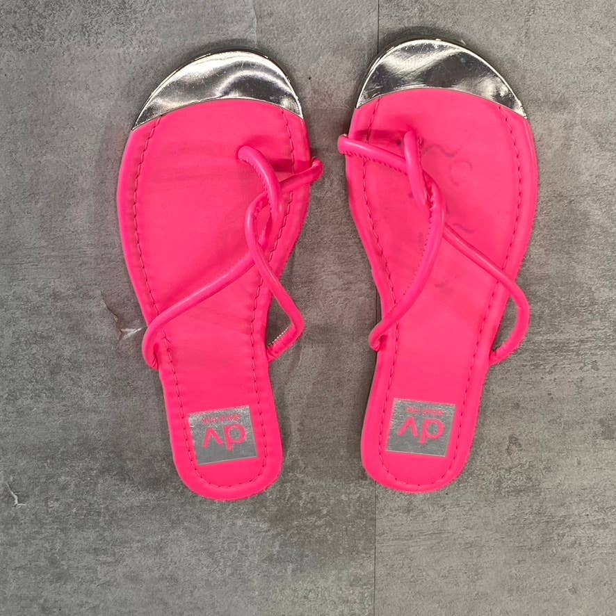 DV DOLCE VITA Women's Fuchsia Penni Toe-Loop Slip-On Flip Flops SZ 5