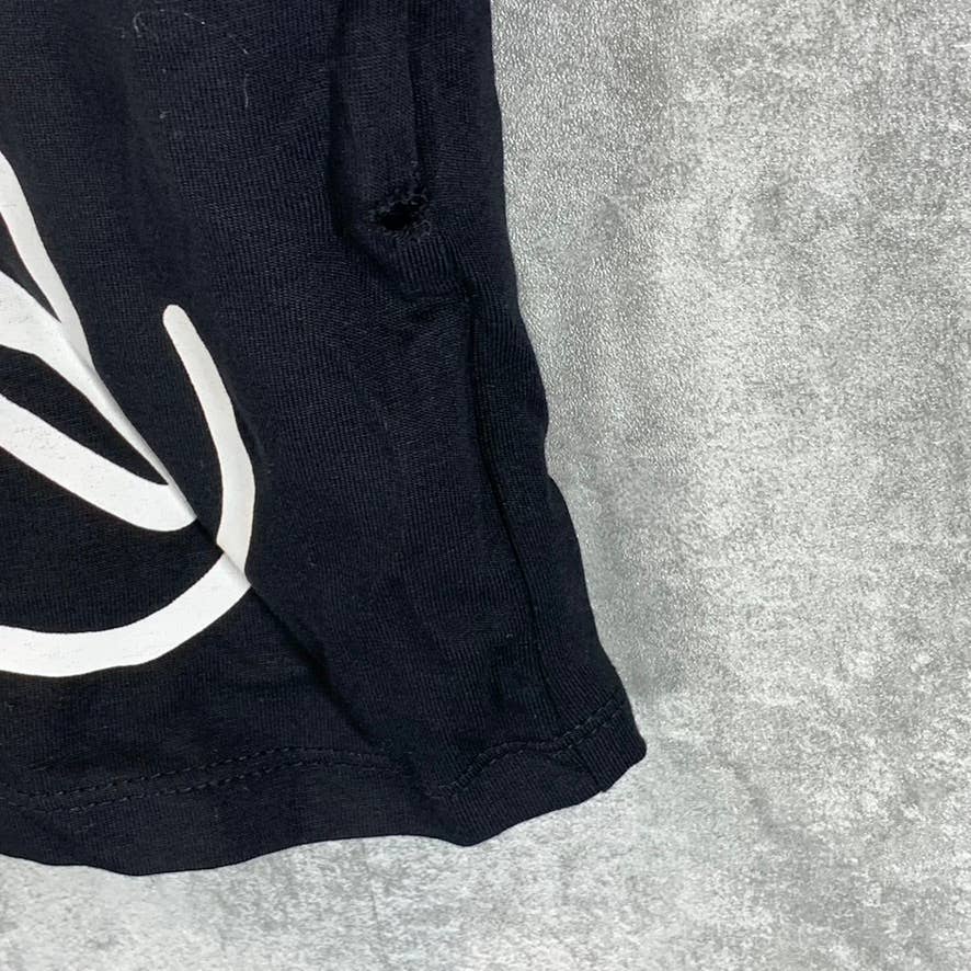CALVIN KLEIN Women's Black Signature Logo Crewneck Short-Sleeve Tee SZ M