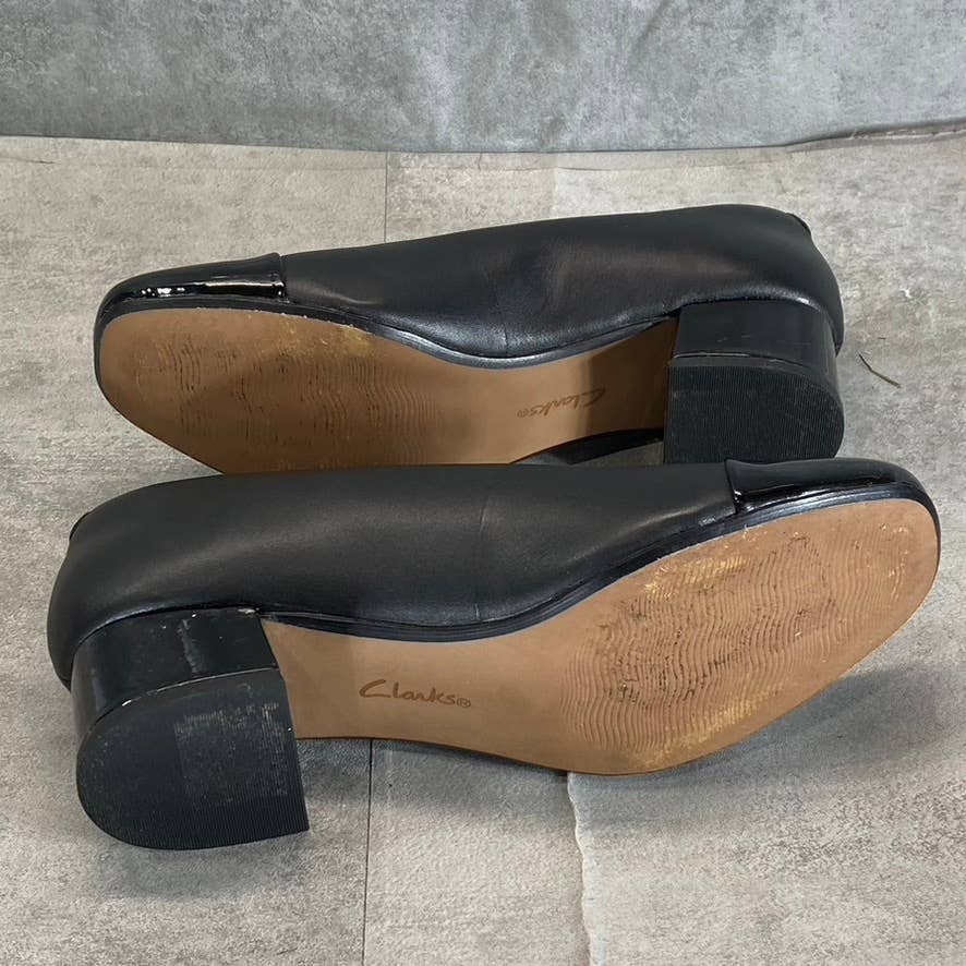 CLARKS COLLECTION Women's Black Combo Marilyn Sara Block-Heel Pumps SZ 6
