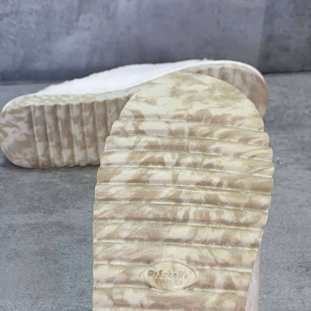 DR. SCHOLL'S Tofu Staycay OG Faux Fur Buckle Slide Sandal SZ 10