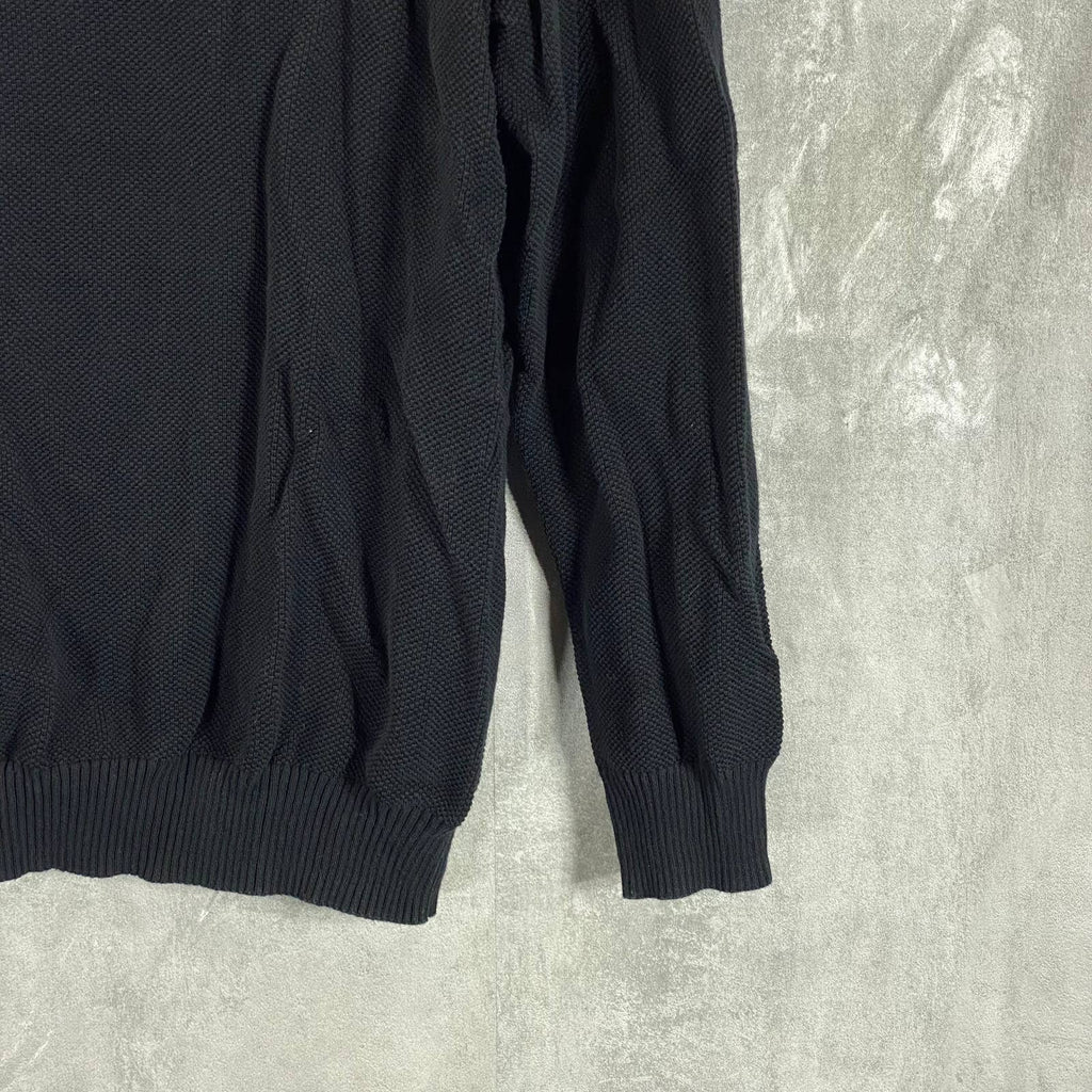 CLUB ROOM Men's Deep Black Classic-Fit Quarter-Zip Sweater SZ 2XL