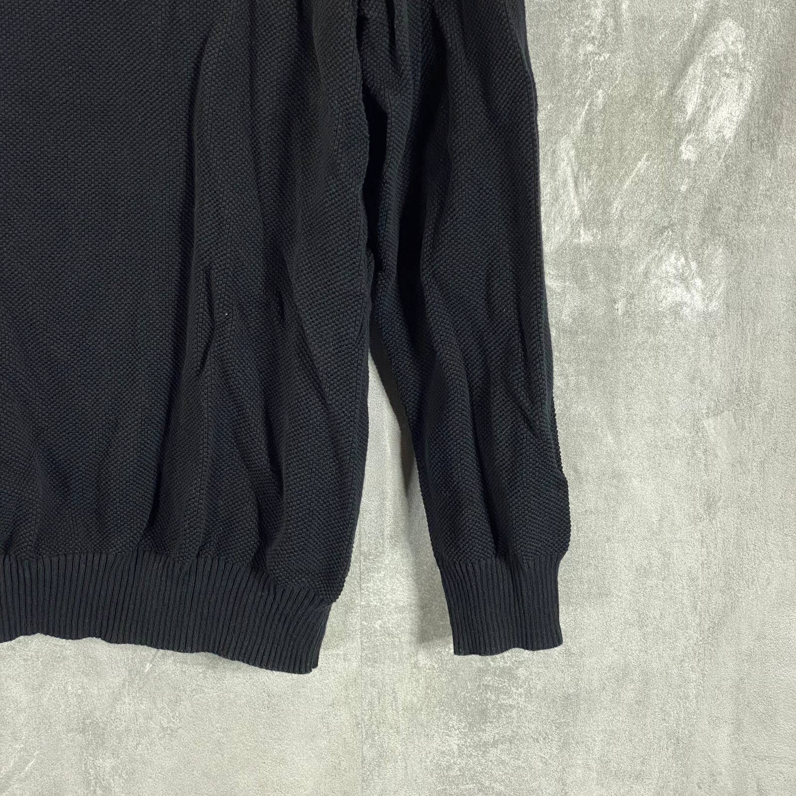 CLUB ROOM Men's Deep Black Classic-Fit Quarter-Zip Sweater SZ 2XL