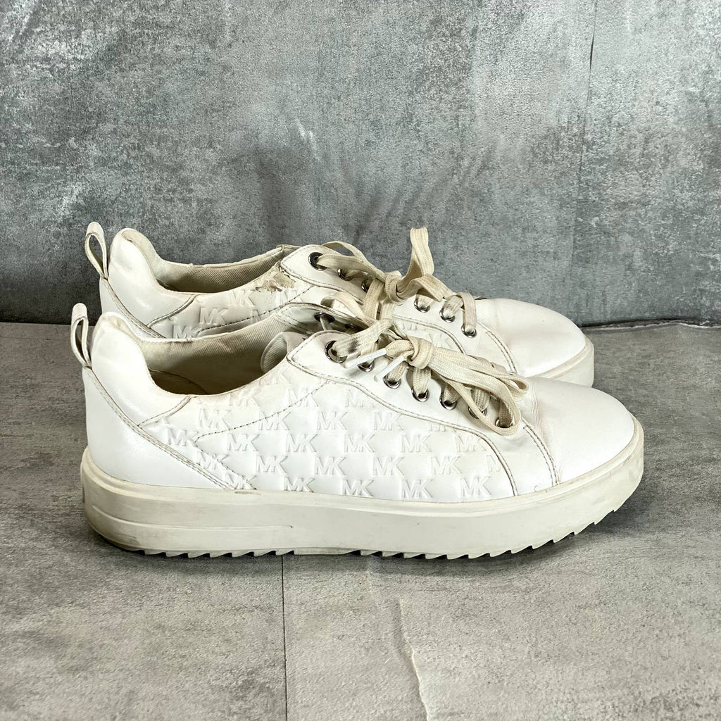 MICHAEL MICHAEL KORS Women's White Emmett Puffy Embossed Platform SneakersSZ 8.5