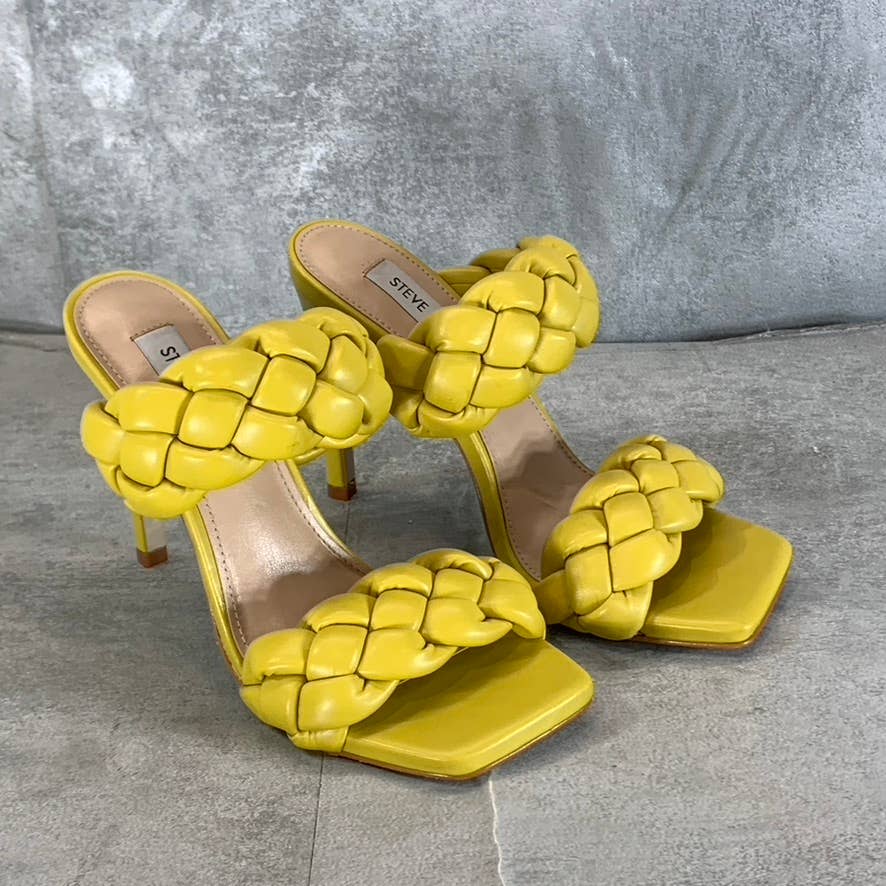 STEVE MADDEN Women's Citron Kenley Braided Square-Toe Stiletto Sandals SZ 6.5