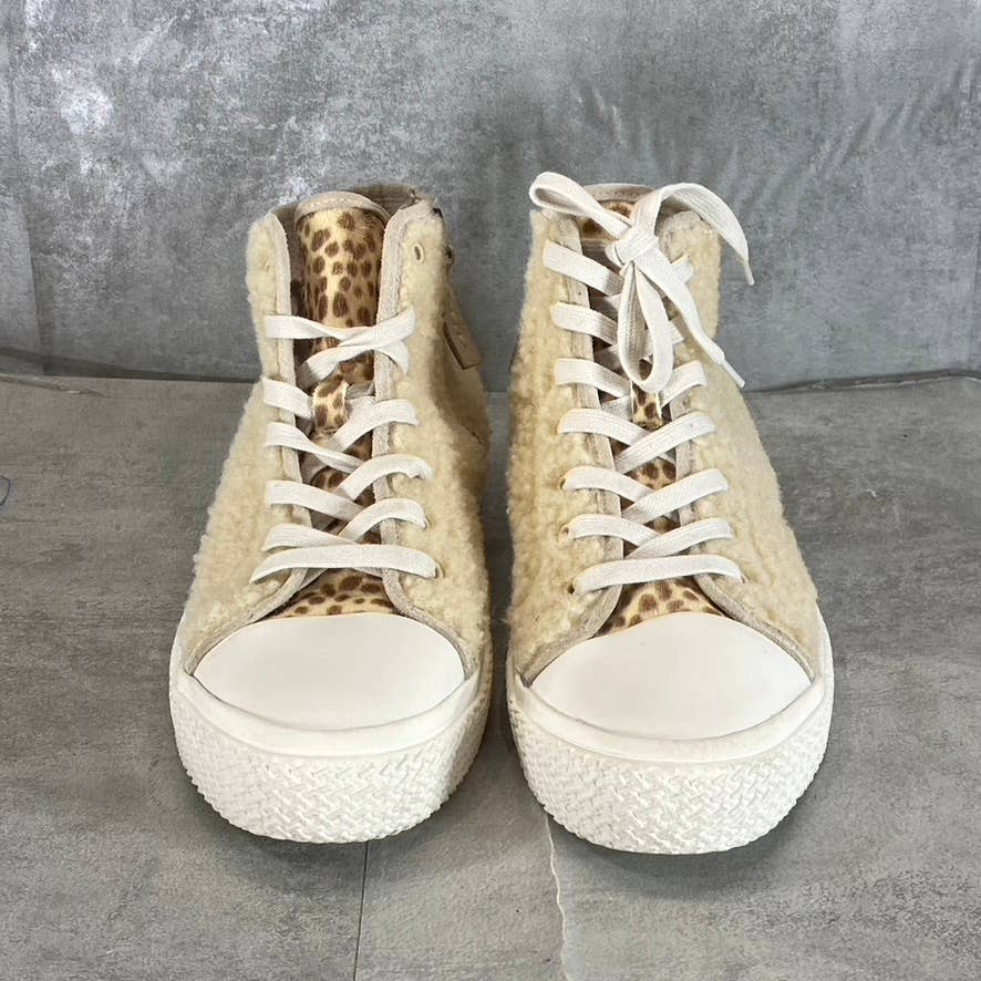 DOLCE VITA Women's Cream Multi Veola Plush Lifestyle Lace-Up Casual Sneaker SZ11