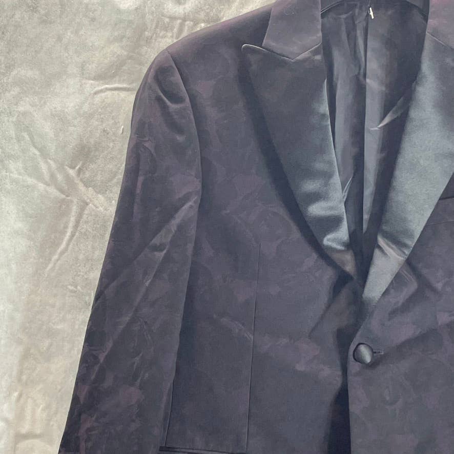 ALFANI Men's Black-Purple Floral Short Slim-Fit Stretch Two-Button Sport Coat