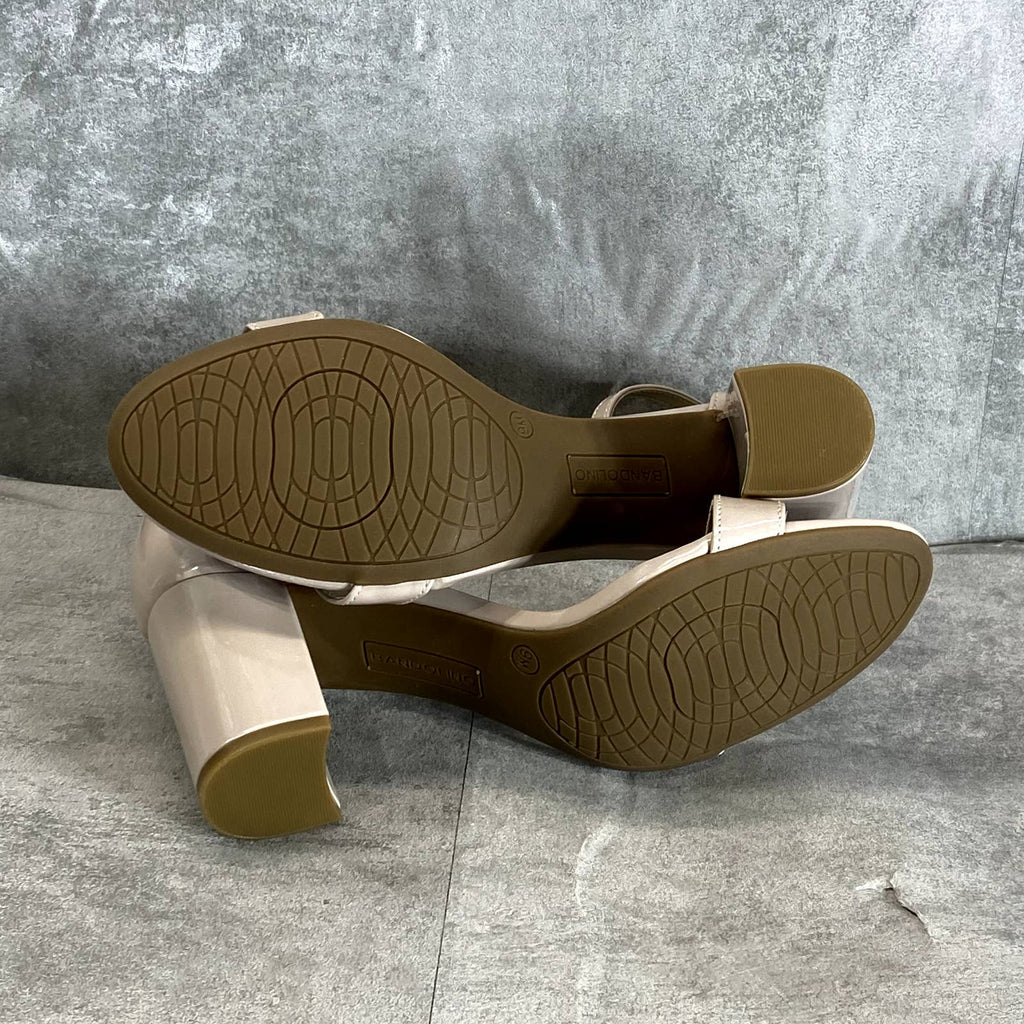 BANDOLINO Women's Oat Patent Armory Ankle Strap Block-Heel Dress Sandals SZ 9