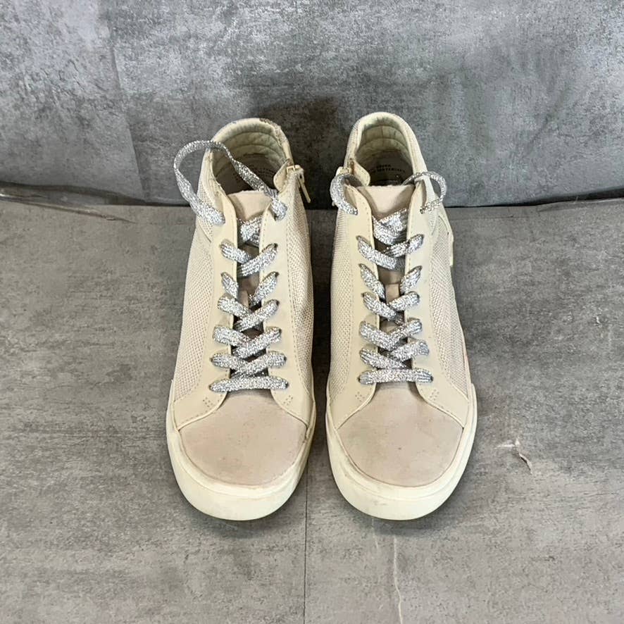 DOLCE VITA Women's Cream Zani Lace-Up Side-Zip Hi-Top Sneakers SZ 6.5