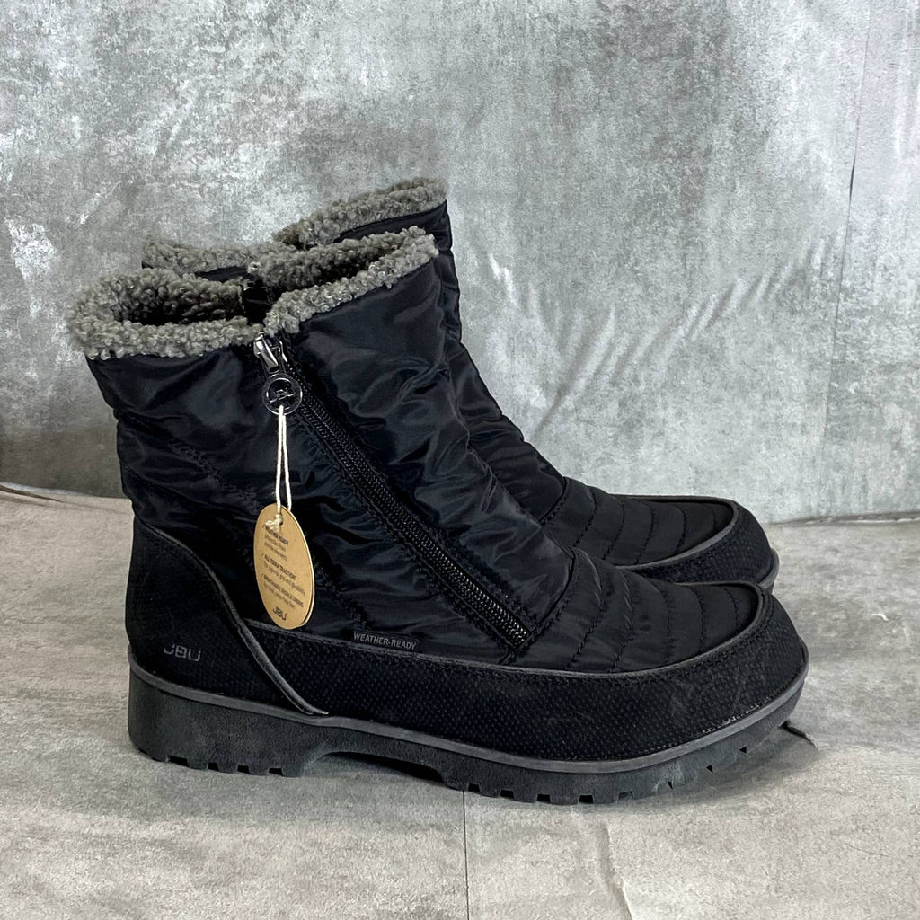 JBU By JAMBU Women's Black Snowbird Memory Foam Weather-Ready Faux-Fur Boots SZ8