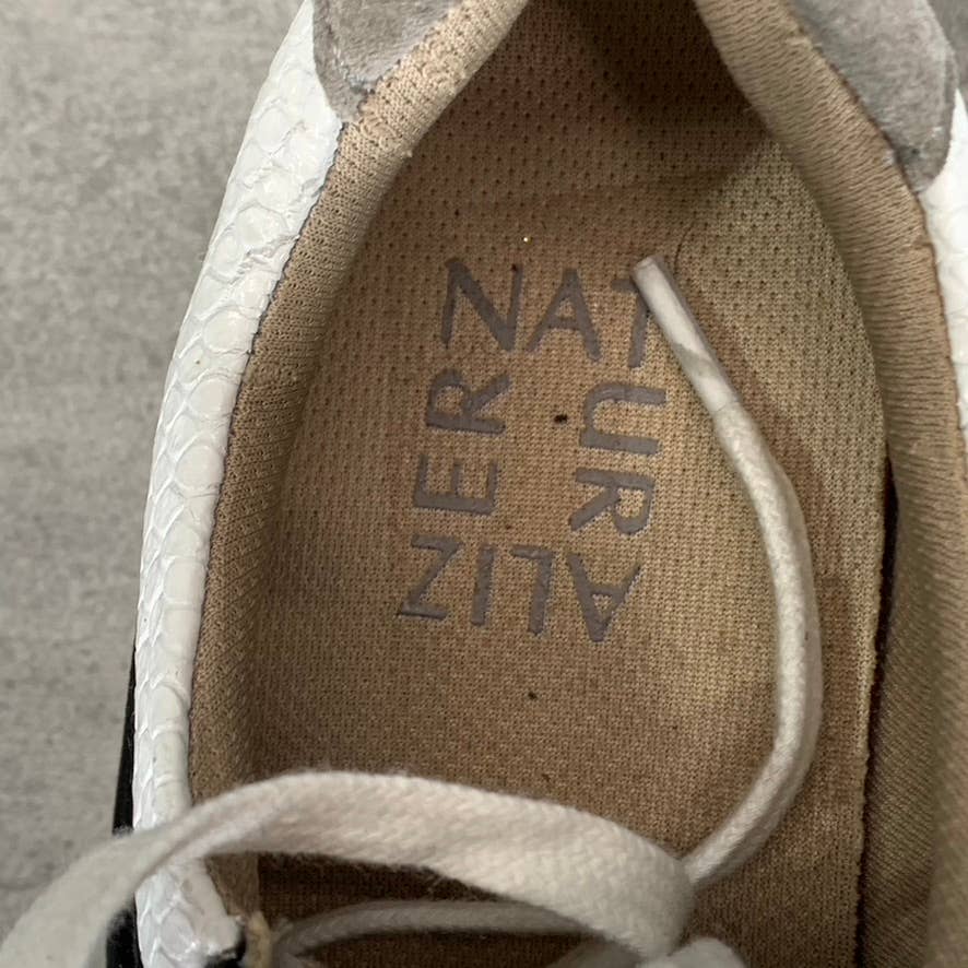 NATURALIZER Women's Black/White Leather Hadley Lace-Up Sneakers SZ 4