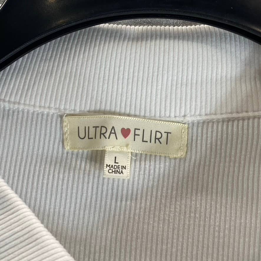 ULTRA FLIRT Juniors' White Butterfly Graphic Short-Sleeve Bodycon Polo Dress