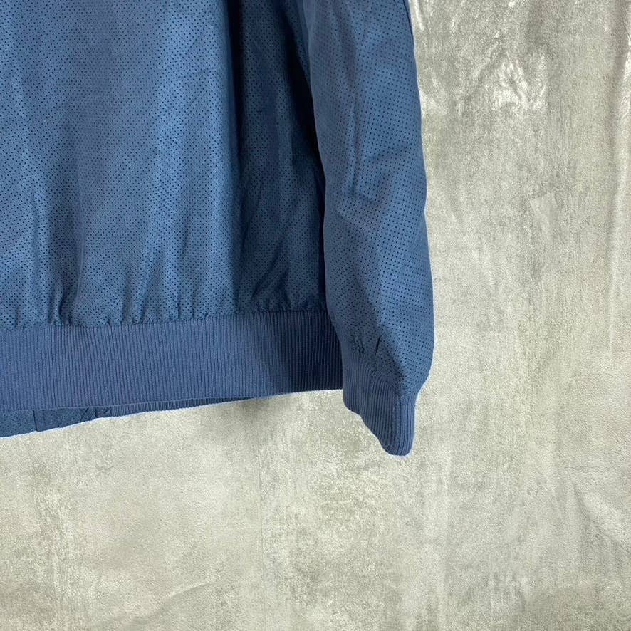 ALFANI Men's Blue Nite Escape Perforated Regular-Fit Full-Zip Bomber Jacket