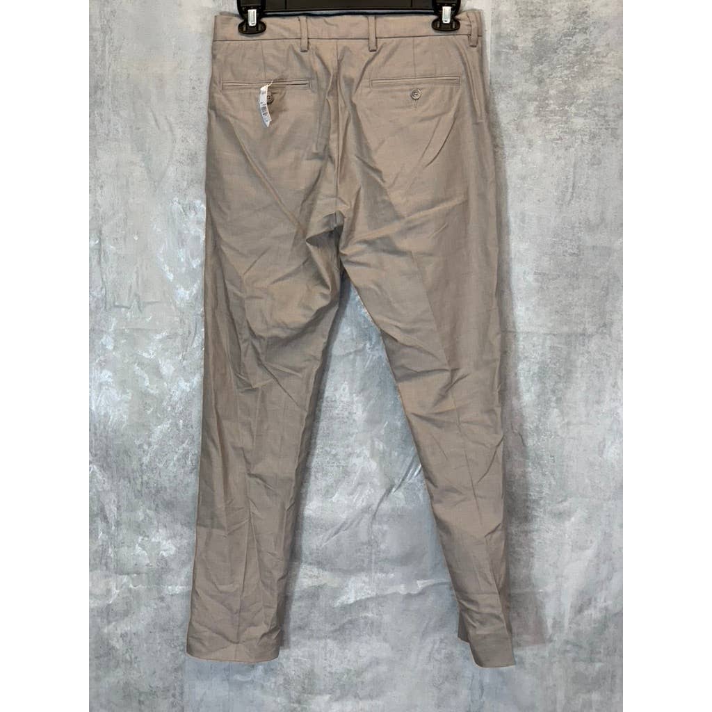 NORDSTROM Men's Grey Taupe Dobby Textured Non-Iron Athletic Fit Chino Pants SZ 32X32