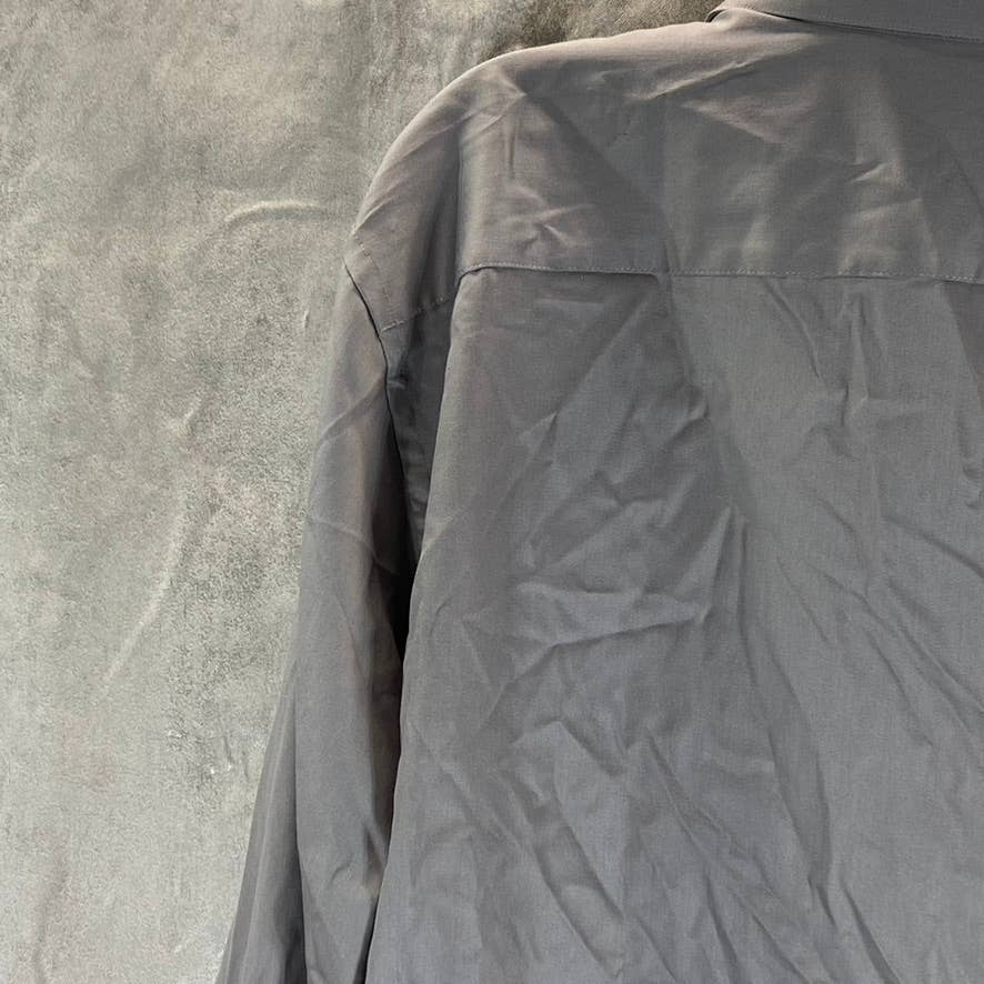 VAN HEUSEN Men's Grey Regular-Fit Stretch Button-Up Long-Sleeve Dress Shirt SZXL