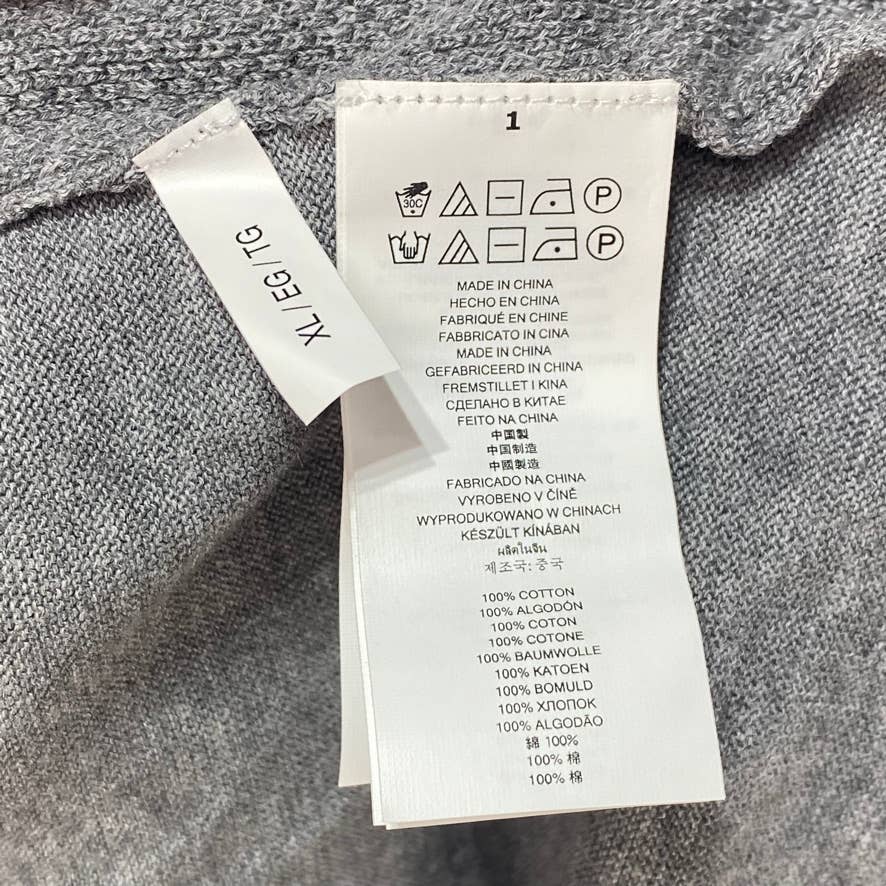 MICHAEL KORS Grey Contrast Trim Crewneck Pullover Sweater SZ XL