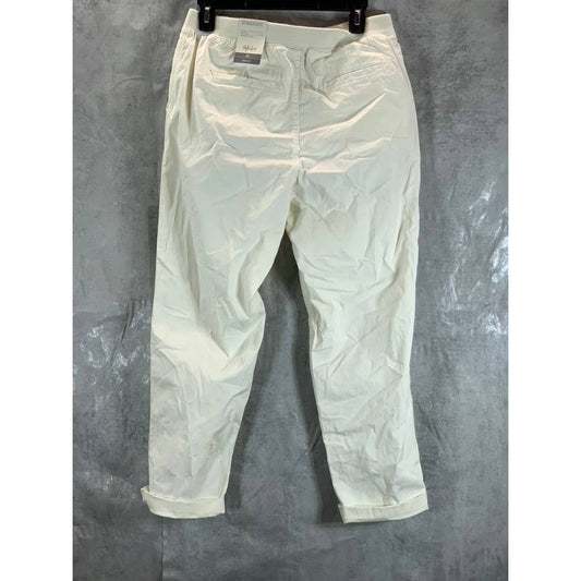 STYLE & CO Women's Bright White Mid-Rise Straight Twill-Tape Capri Pants SZ M