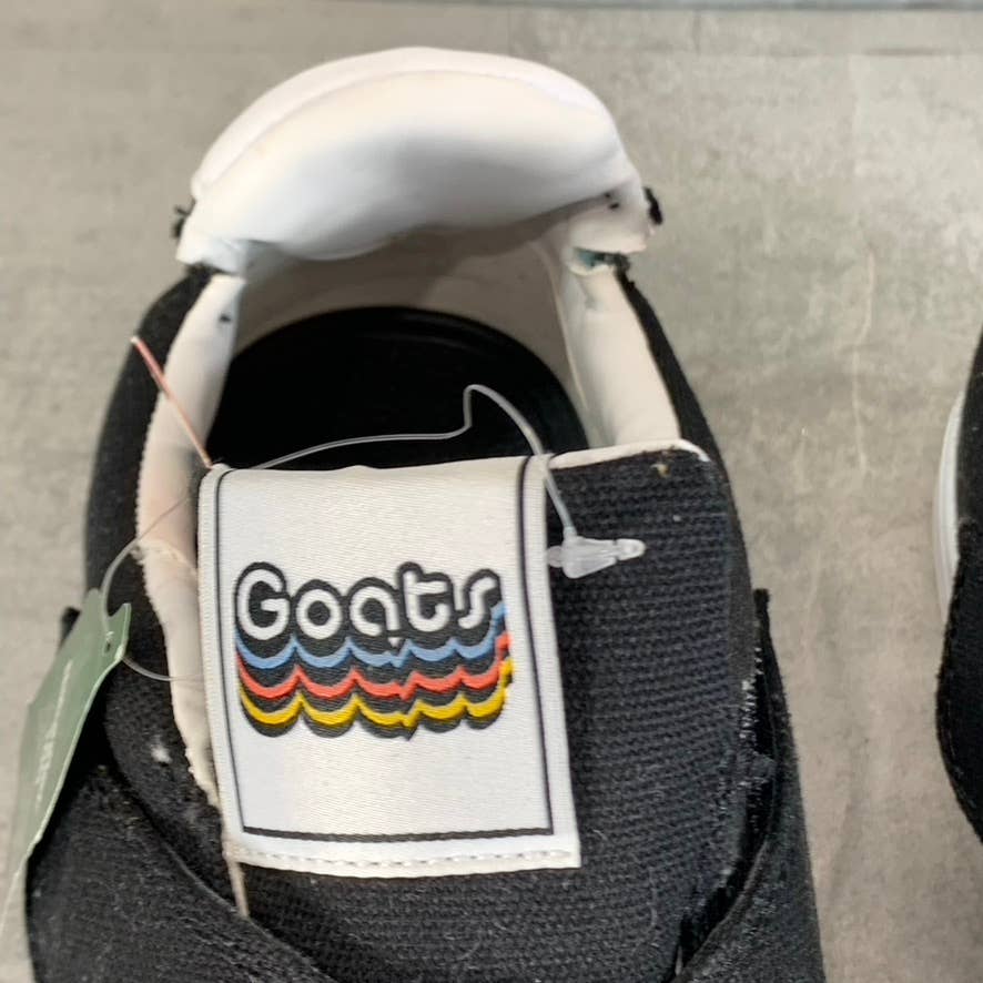 GOATS Women's Black Canvas The 717 Cross Straps Slip-On Sneakers SZ 9.5