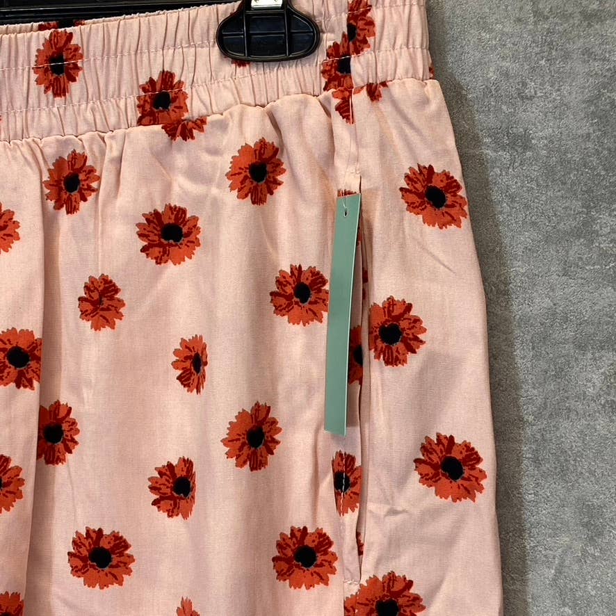 ABOUND Women's Pink Daisy Dots Easy Flowy Lightweight Elastic Waist Pull-On Shorts SZ XL