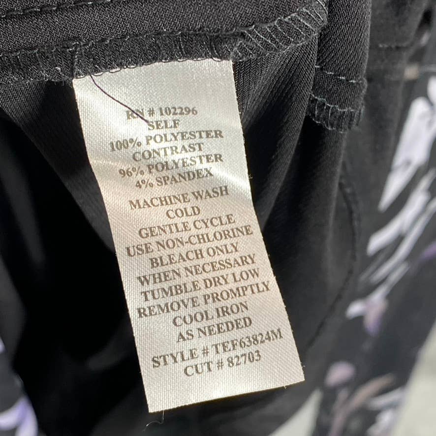 CONNECTED APPAREL Women's Grape Floral-Print Sleeveless Chiffon Overlay Dress