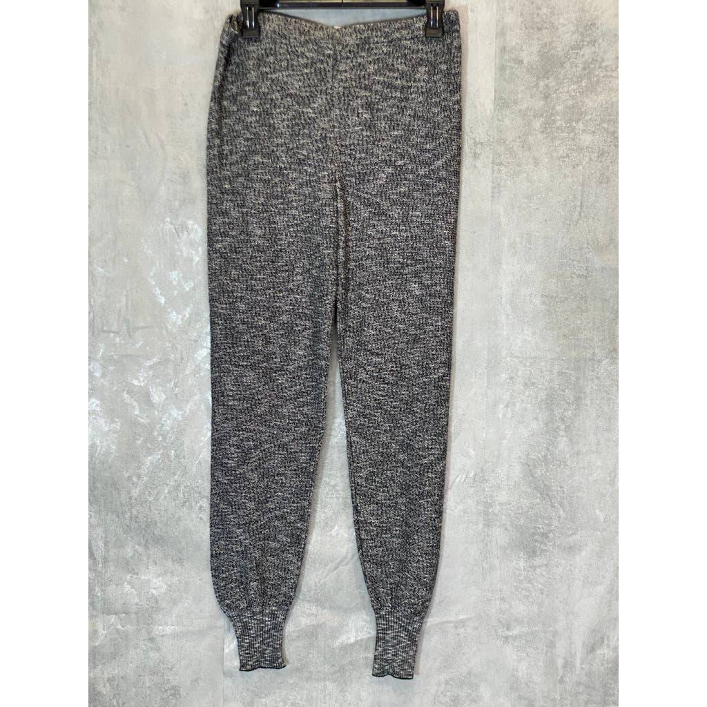ABOUND Women's Black Stripe Marl Knit Lightweight Pull-On Joggers SZ M