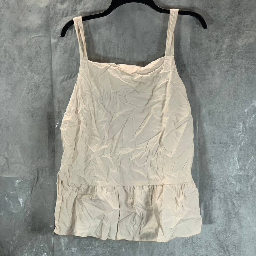 INC INTERNATIONAL CONCEPTS EARTH Women's Cashmere Cream Tie-Back Peplum Camisole