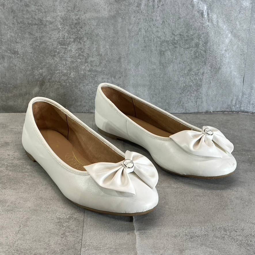 CIRCUS By Sam Edelman Women's White Carmen Slip-On Bow Flats SZ 8