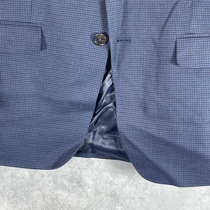 LAUREN RALPH LAUREN Men's Blue Mini Check UltraFlex Classic-Fit Sport Coat SZ41R