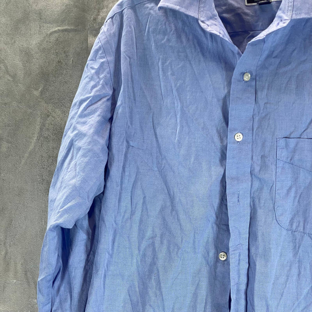 CLUB ROOM Men's Light Blue Regular-Fit Cotton Oxford Dress Shirt SZ 15.5 34/35