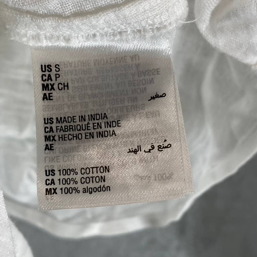 INC INTERNATIONAL CONCEPTS Women's Bright White Tie-Front Button-Up Top SZ S